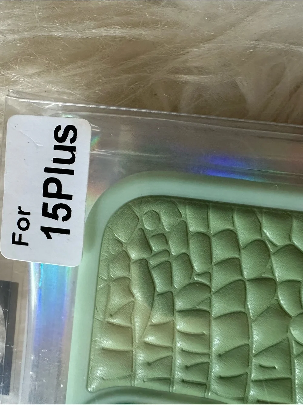 Mint Green Croc Texture Phone Case - Unbranded for 15Plus